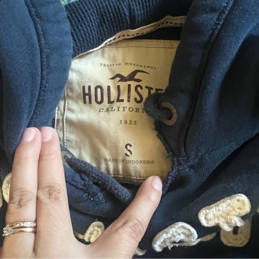 HOLLISTER WOODSON MOUNTAIN HOODIE SWEATSHIRTS NAVY BLUE MENS SIZE S - Picture 3 of 6